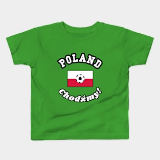 ⚽ Poland Soccer, Czerwony Orły, Let's Go! Chodźmy! Team Spirit Kids T-Shirt